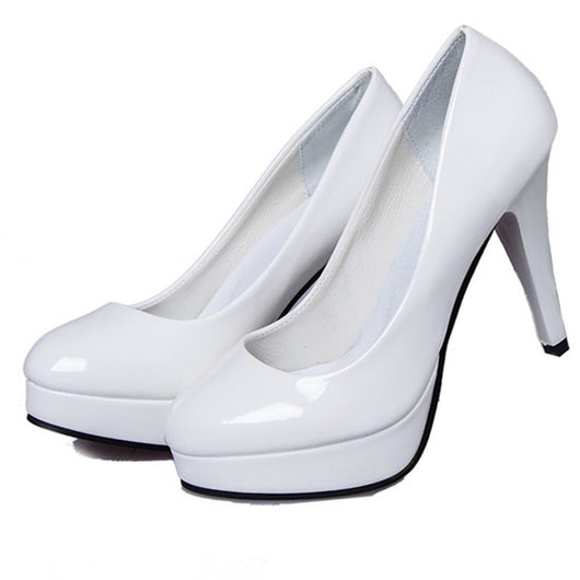 Tacones Altos Impermeables de Charol para Mujer - Image 7