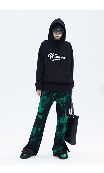Pantalones Hombre Tie Dye Negro y Verde con Cierre de Cremallera - Image 4