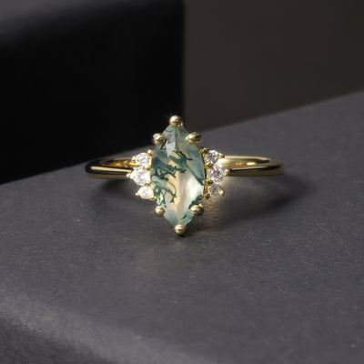 Anillo de Ágata Acuática Natural con Diseño Elegante - Image 5