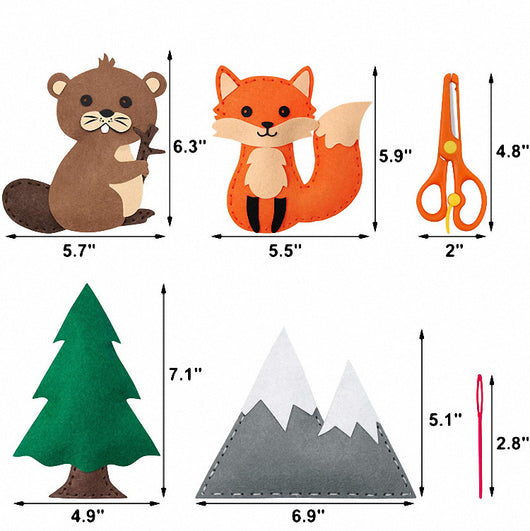 Kit de Costura Educativa para Niños - Mascotas en Fieltro DIY - Image 16