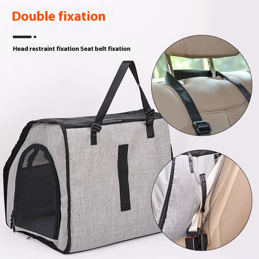 Jaula Portátil Plegable para Mascotas en Auto con Colchoneta Impermeable - Image 4