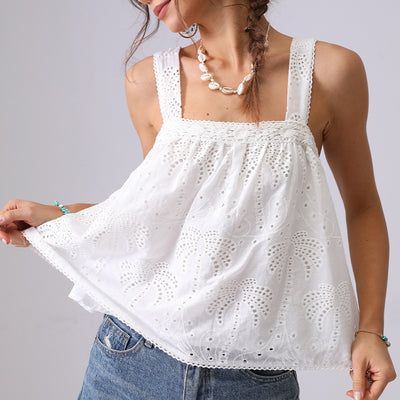 Blusa Camisola de Encaje Bordado Estilo Francés Suelta - Image 3