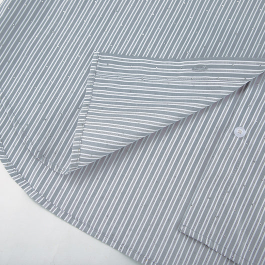 Camisa Manga Larga a Rayas con Detalles de Diamantes - Image 24