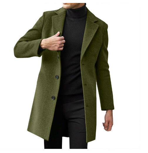 Abrigo de Lana para Hombre Manga Larga Otoño Invierno - Image 7