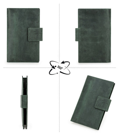Cartera Pasaporte Cuero Genuino Crazy Horse Negro con Alarma Antirrobo - Image 15