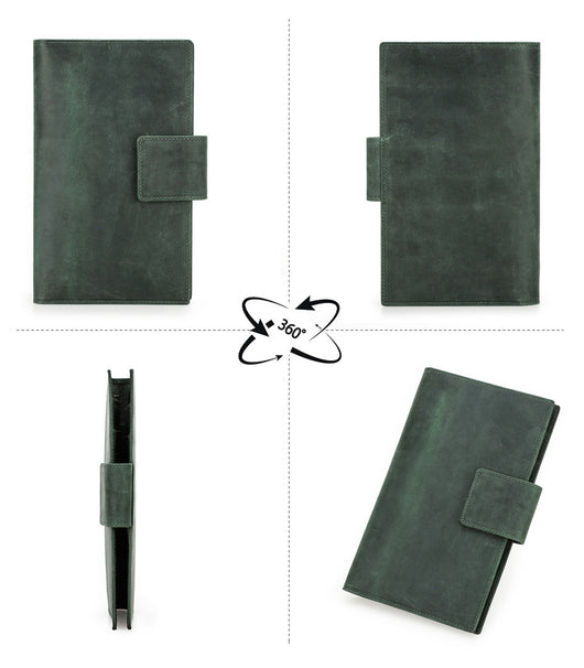 Cartera Pasaporte Cuero Genuino Crazy Horse Negro con Alarma Antirrobo - Image 15