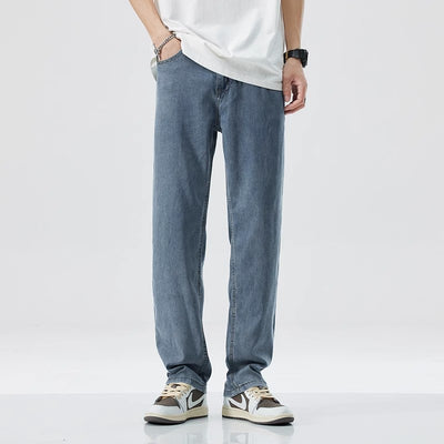 Jeans Rectos Holgados en Seda de Hielo para Hombre - Image 3