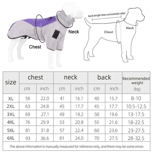 Abrigo Impermeable para Perros Grandes - Chaleco Térmico Reflectante para Invierno - Image 14