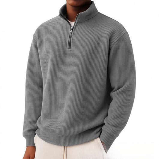 Suéter Hombre Oversized con Cierre y Manga Larga - Image 4
