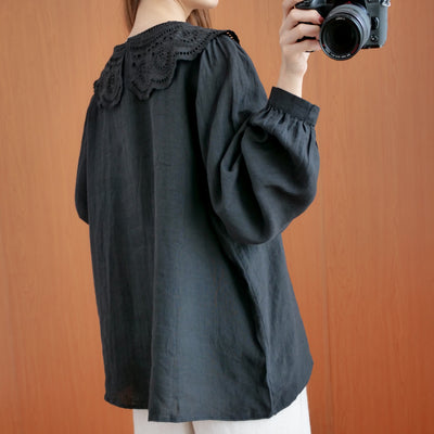 Blusa Elegante con Cuello de Encaje, Doble Botonadura y Mangas Largas - Image 6