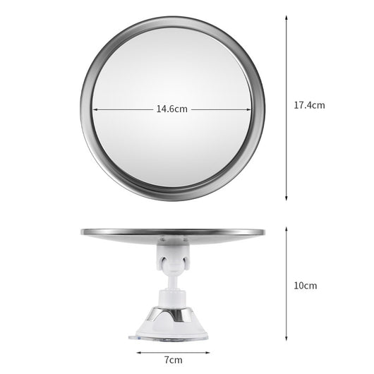 Espejo Antivaho para Baño con Ventosa Giratoria 360° - Plateado - Image 4