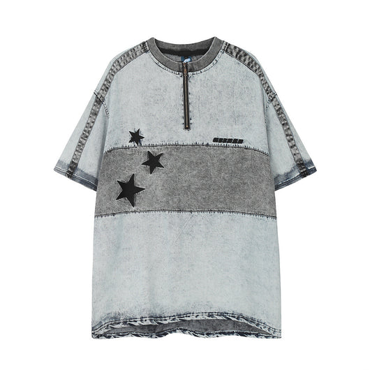 Camisa de Mezclilla Azul Clásica de Manga Corta para Hombre - Image 13