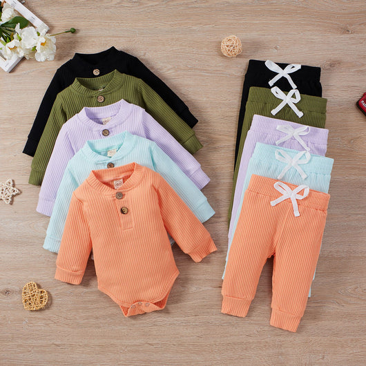 Conjunto de Enterizo y Pantalón de Cuello Alto para Niños y Niñas