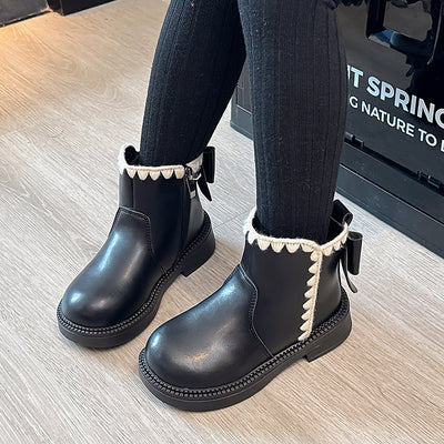 Botas de Cuero para Niñas con Forro de Terciopelo y Suela Flexible - Image 4