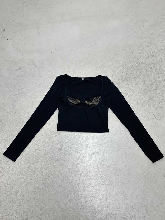 Blusa Larga con Panel de Encaje y Efecto Dos Piezas para Mujer - Image 15