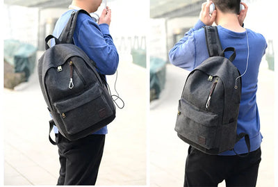 Mochila de Lona con Carga USB - Resistente y Funcional - Image 18