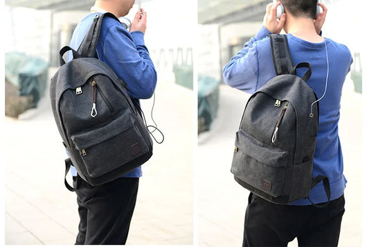 Mochila de Lona con Carga USB - Resistente y Funcional - Image 18