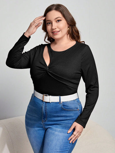 Blusa Ajustada de Manga Larga con Diseño Calado Elegante - Image 11