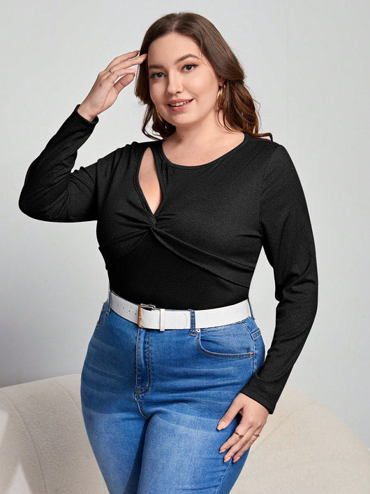 Blusa Ajustada de Manga Larga con Diseño Calado Elegante - Image 11