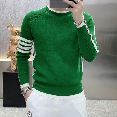 Suéter de Cuello Redondo a Rayas - Pullover Versátil para Hombre Joven - Image 22