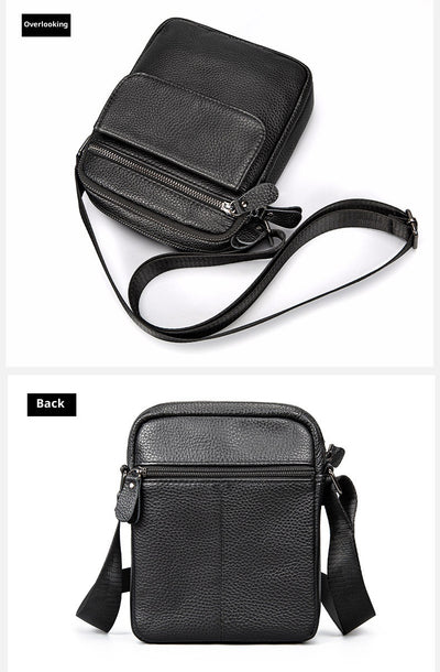 Bolsa Bandolera de Cuero Genuino Primera Capa para Hombre - Image 3