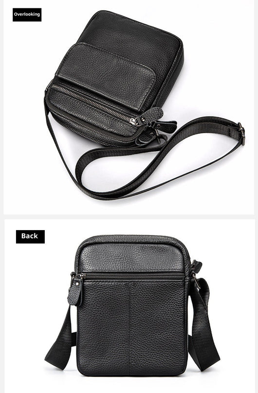 Bolsa Bandolera de Cuero Genuino Primera Capa para Hombre - Image 3