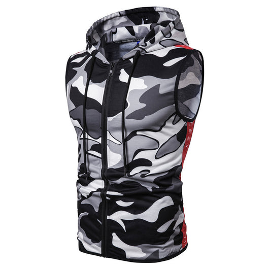 Chaleco Deportivo sin Mangas con Cierre y Estampado Camuflaje - Image 10