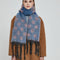 Bufanda Gruesa Jacquard con Lunares y Borlas