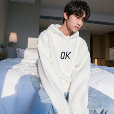 Sudadera con Capucha y Bordado de Letras para Hombre - Corte Holgado - Image 2