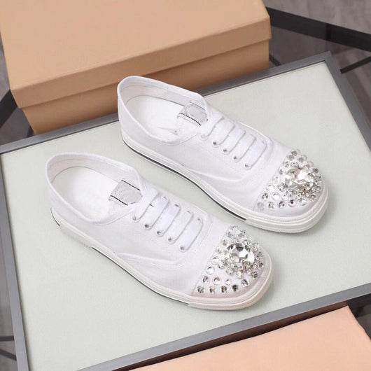 Tenis Blancos Casuales con Brillantes - Sneakers Bajos Modernos - Image 6
