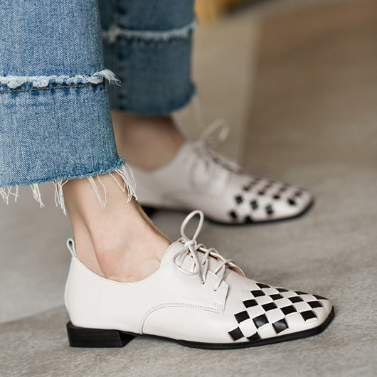 Zapatos Retro Británicos para Mujer con Tacón Cuadrado y Punta Cuadrada - Image 8