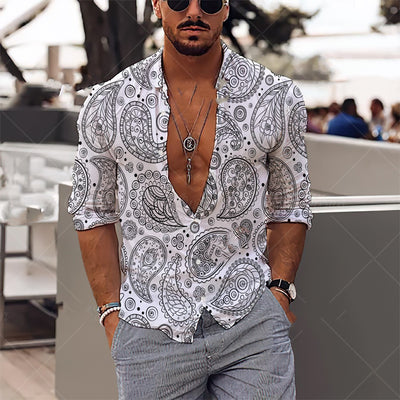 Camisa Estampada Suelta Talla Grande para Hombre - Image 9
