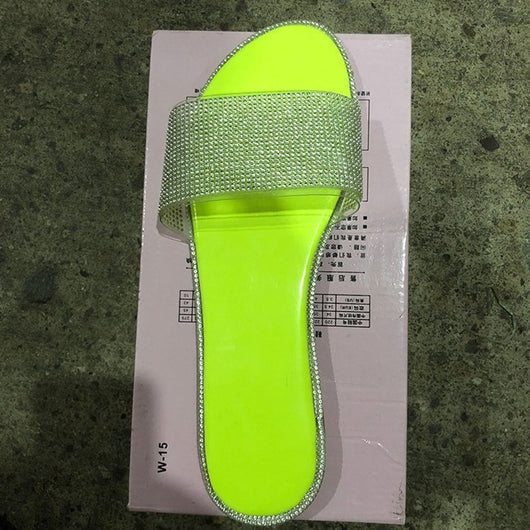 Sandalias y Pantuflas Mujer Talla Grande con Strass y Tacón Bajo - Image 6