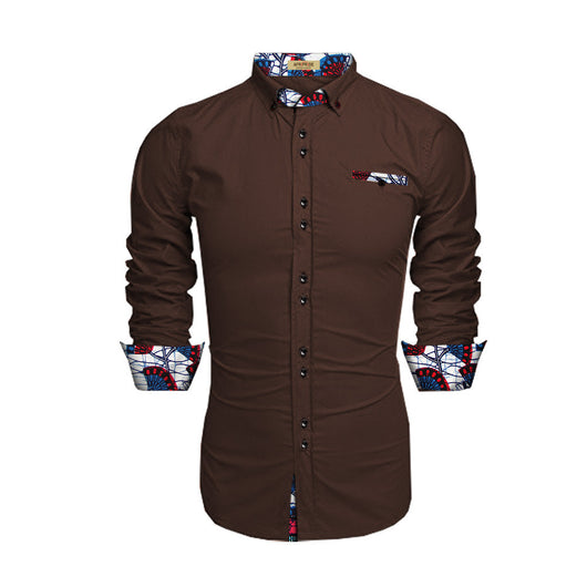 Camisa Étnica Africana Estampada en Batik de Algodón para Hombre - Image 4