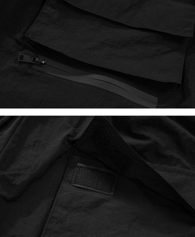 Shorts Urbanos Laminados con Cremallera y Múltiples Bolsillos - Image 12
