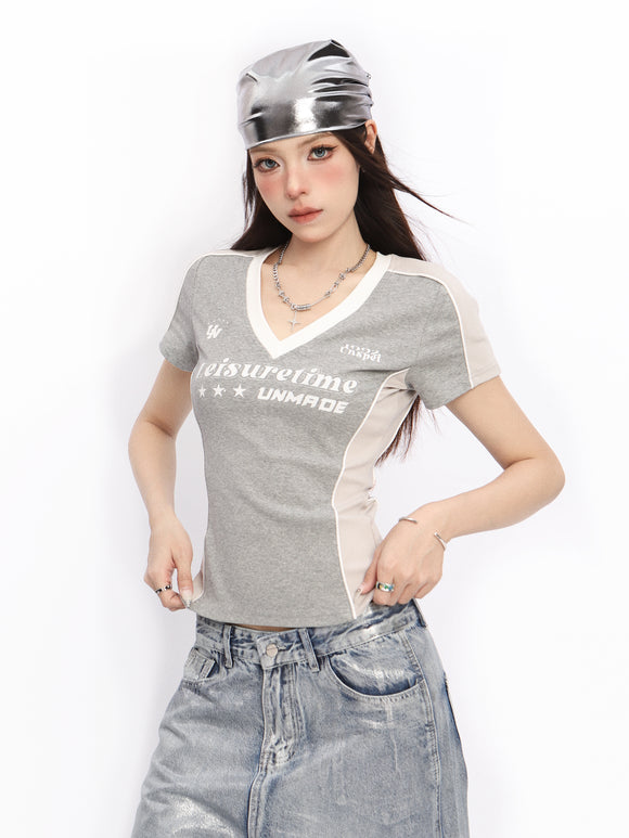 Camiseta Raglan Azul American Y2g Manga Corta