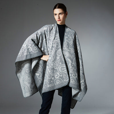Chal Cruzado de Lana Jacquard con Estampado Paisley - Image 2