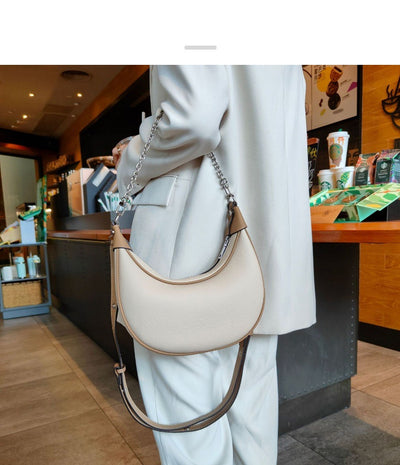 Bolso de Hombro para Mujer en Cuero Genuino con Cadena Dorada - Image 18