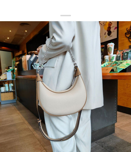Bolso de Hombro para Mujer en Cuero Genuino con Cadena Dorada - Image 18