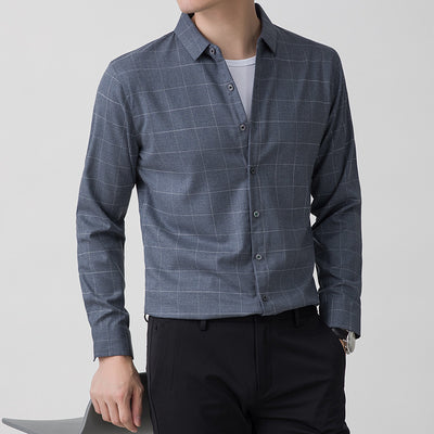 Camisa a Cuadros Otoño Hombre Cuello Cuadrado - Image 9
