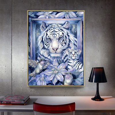 Cuadro de Diamantes 5D Tigre - Decoración Artística para el Hogar