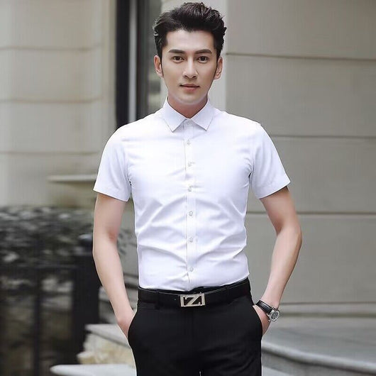 Camisa Blanca Manga Larga Slim Fit para Hombre - Versátil y Elegante - Image 11