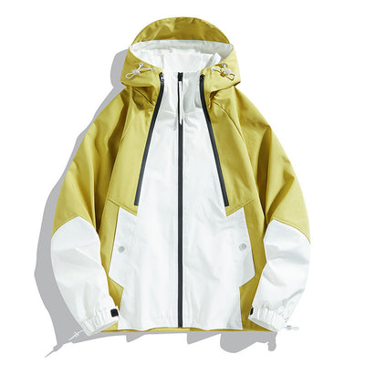 Chaqueta Bomber Impermeable y Cortavientos para Parejas - Diseño Color Block Casual