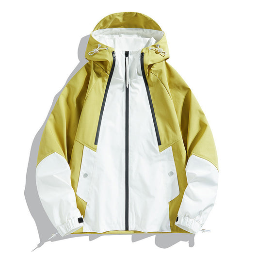 Chaqueta Bomber Impermeable y Cortavientos para Parejas - Diseño Color Block Casual