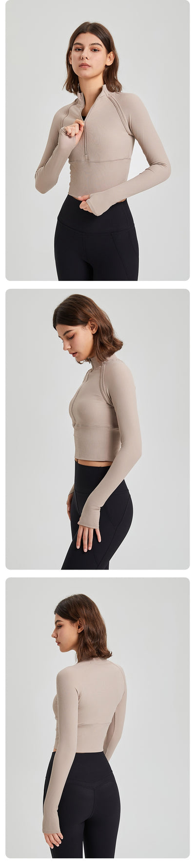 Conjunto de Yoga Entallado con Cierre Frontal - Tela de Secado Rápido para Otoño - Image 11