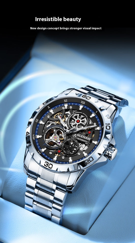 Reloj Automático Mecánico para Hombre con Esfera Luminosa Calada Doble Cara - Image 13