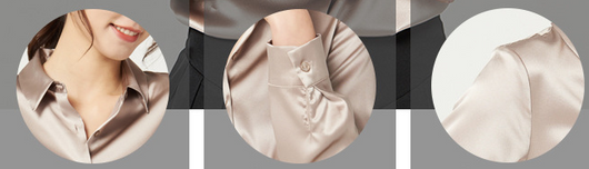 Blusa de Seda Satinada Manga Larga para Mujer - Image 17