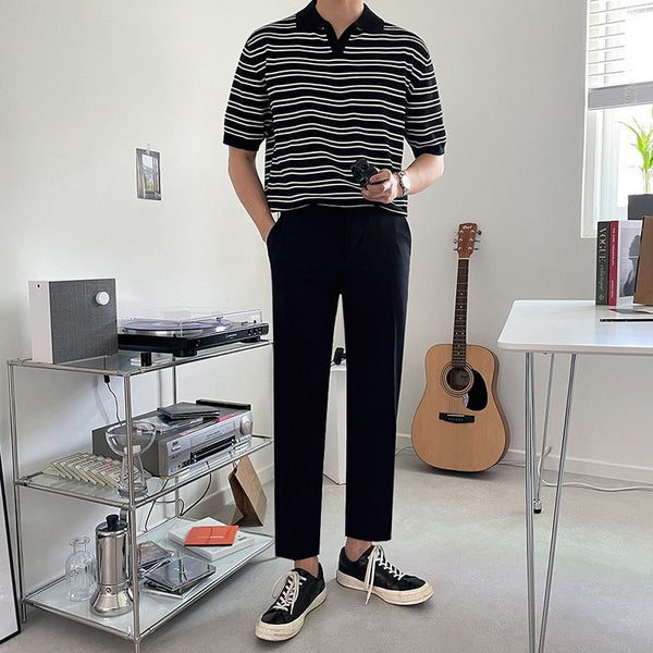 Polo Holgado Verano Estilo Coreano para Hombre