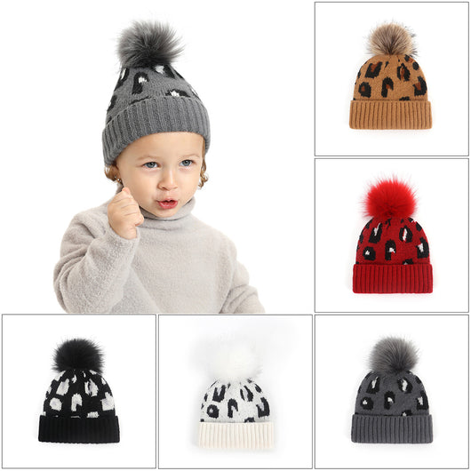 Gorro de Punto Mohair Infantil Estampado Leopardo - Image 12