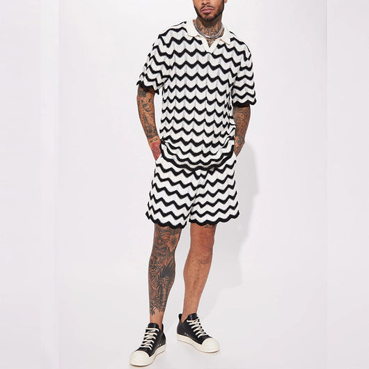 Conjunto Casual de Lana: Camisa Manga Corta y Shorts Texturizados - Image 10
